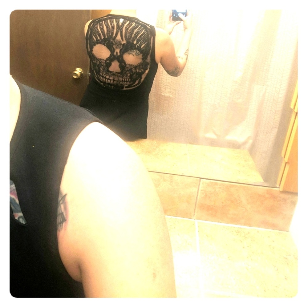 Black sundress with skull cutout